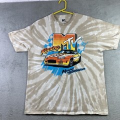 MTV Shirt Adult Large Tie Dye Music Television Racing Sports Car Graphic Tee