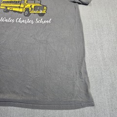 Anvil Lightweight Mens T-shirt Gray Bus Design Size Medium