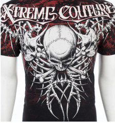 Xtreme Couture Affliction Men’s T-Shirt BARE BONE Skull Black Tattoo Biker S-2XL