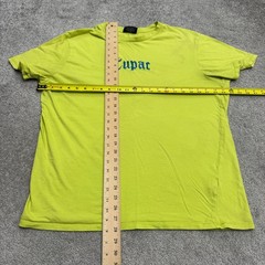Cotton On Graphic Tee Men M/L Lime Green Tupac Shakur Embroidered Hip Hop Cotton