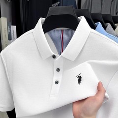 100% Pure Cotton Short Sleeved Men’s Polo Shirt Summer Fashion High-end Brand Po