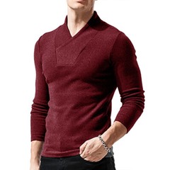 Zonbailon men’s t-shirt slim-fit breathable warm thickened bottomed long sleeve