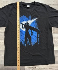 Final Fantasy 7 VII Cloud Shirt Adult Large Meteor Shadow Game Tee Black FFVII