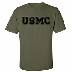 “USMC” Athletic Marines S/S T-Shirt in Military Green – Adult Small to 5X
