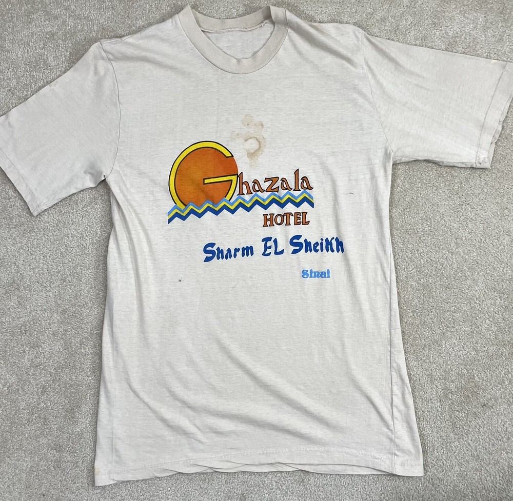 Vintage 80s Ghazala Hotel Egypt T Shirt Adult Small Tourist Tee Africa Sinai