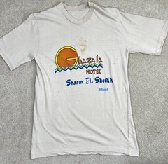 Vintage 80s Ghazala Hotel Egypt T Shirt Adult Small Tourist Tee Africa Sinai