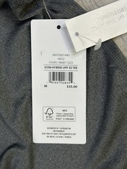 Hurley Icon Hybrid UPF 50 Short Sleeve Performance Tee Grey Mens Size Medium NEW