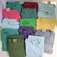 14 Mens S, T Shirts Tees – Various Colors – Ring Spun, Garment Dyed, w/ Flaws