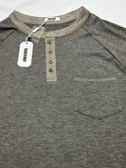 COOFANDY Men’s Henley Shirt Short Sleeve Hippie Casual Beach Tee Size Large NWT