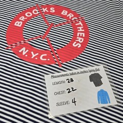 Brooks Brothers Mens L Striped Cotton T Shirt Graphic Short Sleeve Blue White