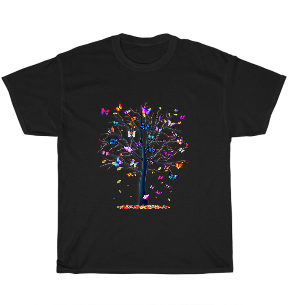 Butterfly Tree Beautiful Butterflies Insect Lover T-Shirt Unisex Funny Tee Gift