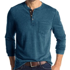 Zonbailon men’s t-shirt solid color crew neck men’s base shirt long sleeve