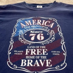 Delta Pro Weight Men’s Medium Short Sleeve -Blue America Free & Brave T-Shirt