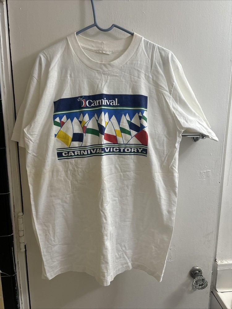 Men’s Vintage 90’s Carnival Cruise Ship T Shirt “VICTORY” Mens 2XL FREE SHIP
