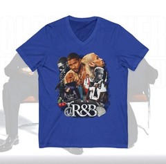 Brand New Blue Chris Brown and Usher V Neck R&B Tour 2026 T-Shirt XXXLarge.