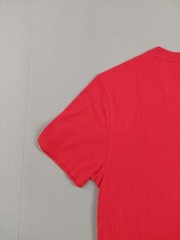 Maxi Milian Men T Shirt L Red Patchwork Front Pocket Short Sleeve Crew Neck