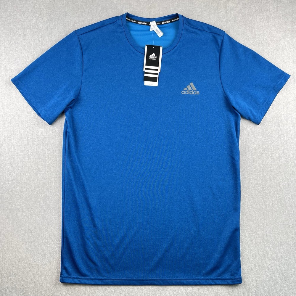 Adidas Essentials Tech Tee Shirt Mens Large Tall Blue Short Sleeve AZ2012 – NEW