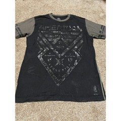 American Fighter Mens Black Olive Green Foil Graphic T-Shirt Buckle Exclusive M