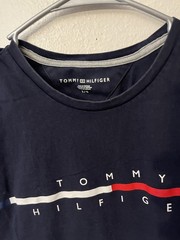 Tommy Hilfiger Mens Size L Crew Neck T Shirt Short Sleeve Logo Navy Blue
