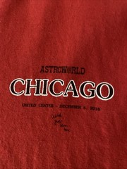 Travis Scott AstroWorld Chicago 2018 Wish you Were Here T-Shirt Medium Red Tour
