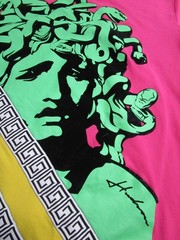 Hudson Outerwear Pink Orange Green Medusa Graphic Short Sleeve T-Shirt Mens XL
