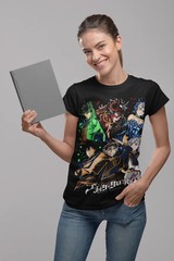 Black Clover Asta Yuno T-shirt Comic,Bull,Magic,Demon,Yami,Anime T-Shirt Black