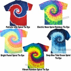 Mens Tie Dye T-Shirt USA, Neon Pastel, Ocean Rainbow Spiral Tye Die Tee S M L XL
