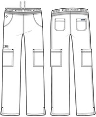 Women Yoga Pull On Pant 7 Pockets Rib Knit Waistband 2Way Stretch MC7739