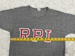 Vtg 70s 80s RPI Tri Blend T Shirt Sportswear Single Stitch Made in USA M Gray