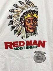 RARE VTG Red Man Moist Snuff Chew Tobacco Single Stitch T-Shirt XL EUC