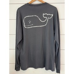 Vineyard Vines Mens Long Sleeve Pocket T-Shirt Gray Graphic Cotton XL fisherman