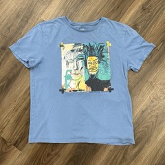 Jean-Michel Basquiat & Warhol Dos Cabezas Painting Mens Large Blue Gap Tee Rare