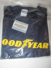 XL Vintage Goodyear Official New Navy T Shirt Yellow Winged Logo Gildan Cotton
