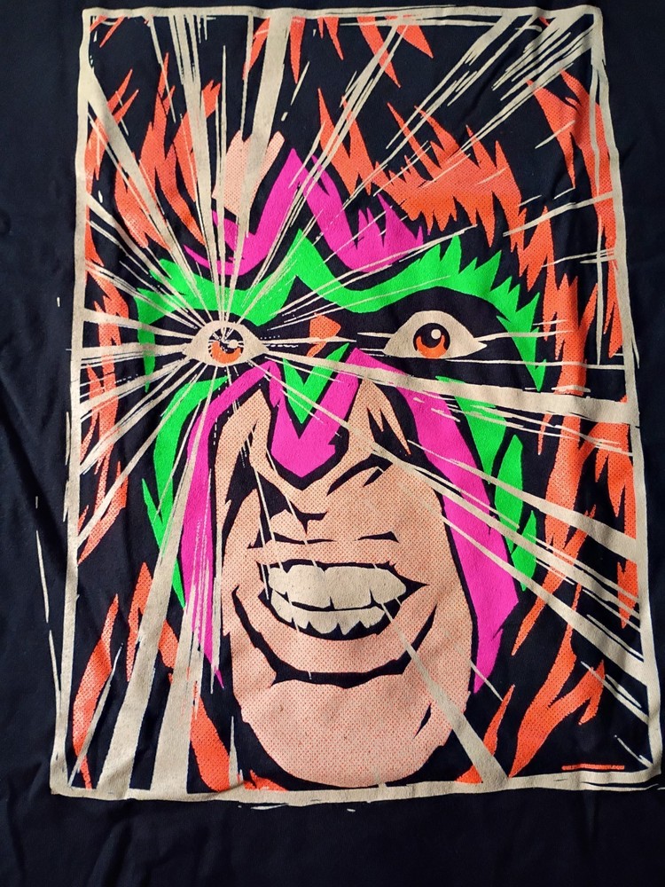 Ultimate Warrior portrait Pro Wrestling T-Shirt Size L WWF WWE