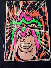 Ultimate Warrior portrait Pro Wrestling T-Shirt Size L WWF WWE