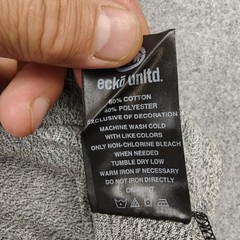 Ecko Unltd Hooded Shirt Mens Small Grey Marled Rhino Graphic Tee Colorblock New