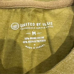 United By Blue Earthy Green Sustainable Tee; Organic Cotton; Men’s Medium