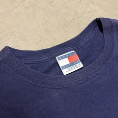 vintage 90s tommy hilfiger big logo tee navy oversized