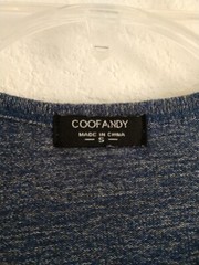 Coofandy Henley Shirt Blue Heathered Long Sleeve Men’s Size Small Chest 36″
