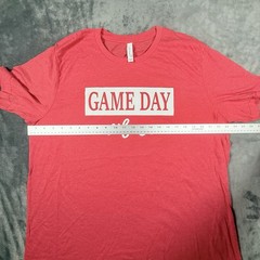 Game Day Vibes T-Shirt Adult XL Baseball Sports Game League Red Heather Text Tee