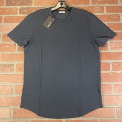 Buck Mason Curved Hem Pima Cotton Crew Tee Shirt Mens Medium Ink Blue USA NWT