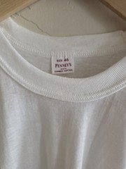 New NWOT Vintage 50s Penny’s White Blank Soft T-shirt Size 46 100% Combed Cotton