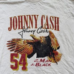 Johnny Cash Shirt Mens XL Beige Country Music Eagle Casual Concert Fest Rodeo