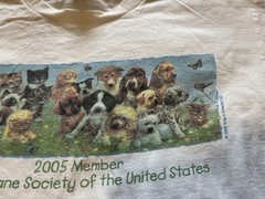 Vintage Humane Society Shirt Mens Large White 2005 Dog Cat Puppy Kitten Pet Y2K