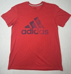 Adidas Performance Tee Red Short Sleeve T-Shirt Cotton/Polyester Size L