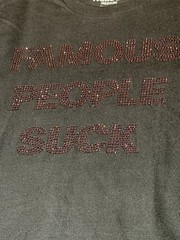 FAMOUS Men’s Short Sleeve Cotton Jersey Graphic Rhinestone T-Shirt Black M