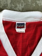 Levi’s Vintage 1984 USA West LA Olympics V-neck Ringer Collar Tee XL 22” X 27”