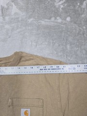 Carhartt Shirt Mens Large Brown Relaxed Fit Pocket Graphic Workwear Short Sleeve