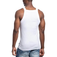 Galaxy by Harvic Men’s Solid Colored Medium Weight Tank Top White