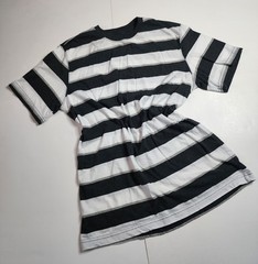 Ocean Pacific Men’s Striped T-Shirt Black White L/G (42-44) Cotton Crew Neck H22
